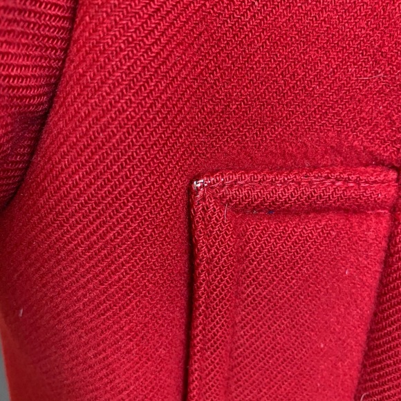 Burberry Brit Red Wool Toggle Coat - Picture 9 of 12